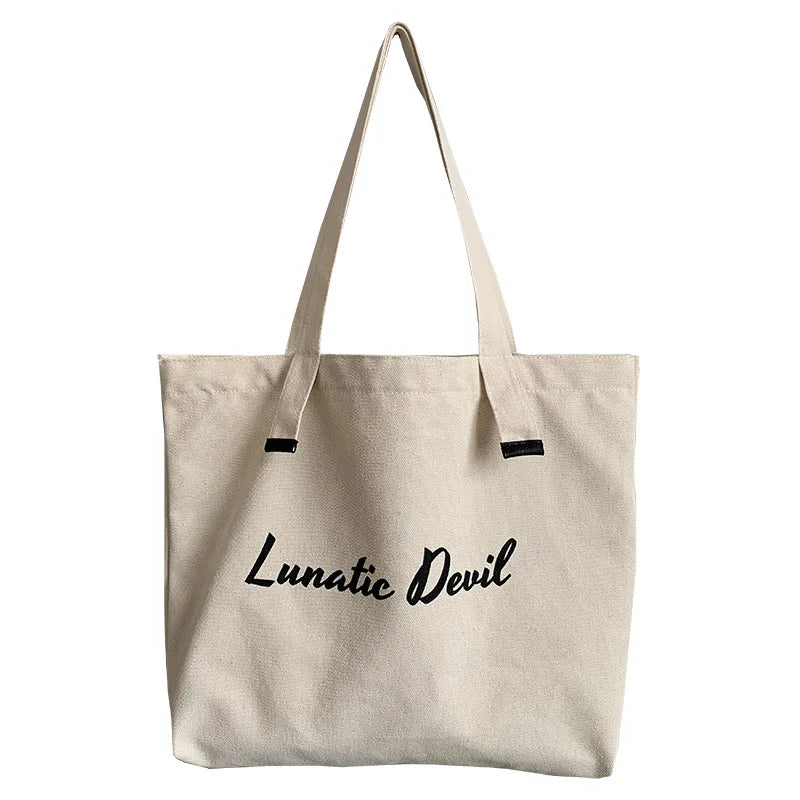 Female Canvas Shoulder Bag Large Tote Shopper Student School Bag