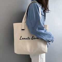 Female Canvas Shoulder Bag Large Tote Shopper Student School Bag