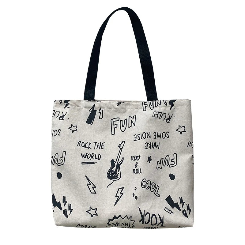 Large Capacity Canvas Women's Shoulder Bag Japanese Retro Ulzzang