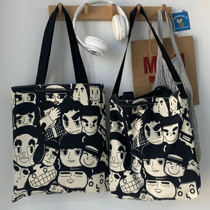 Large Canvas Shoulder Bag for Students