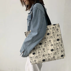 Large Capacity Student Canvas Shoulder Bag