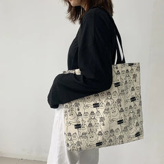 Large Capacity Student Canvas Shoulder Bag