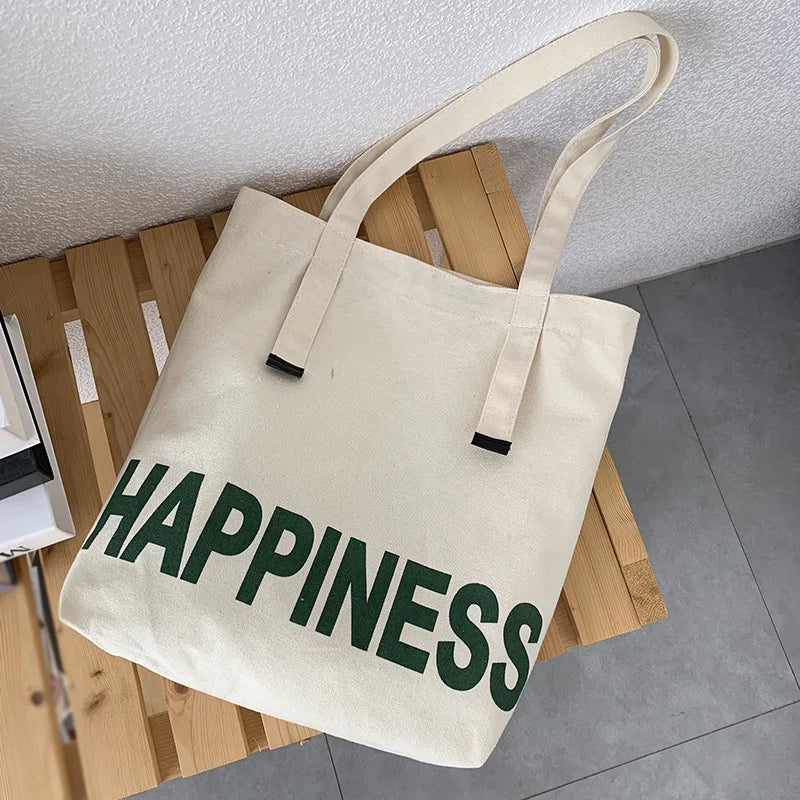Large Capacity Canvas Shoulder Bag for College Students