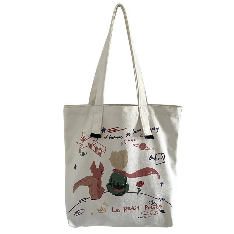 Women's Canvas Shoulder Bag Cartoon School Bags