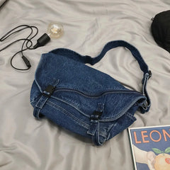Retro Denim Shoulder Bag for Women
