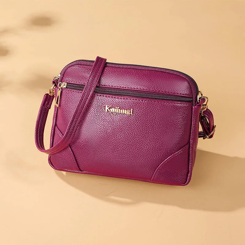 Women's Leather Chain Crossbody Bag Messenger Purse