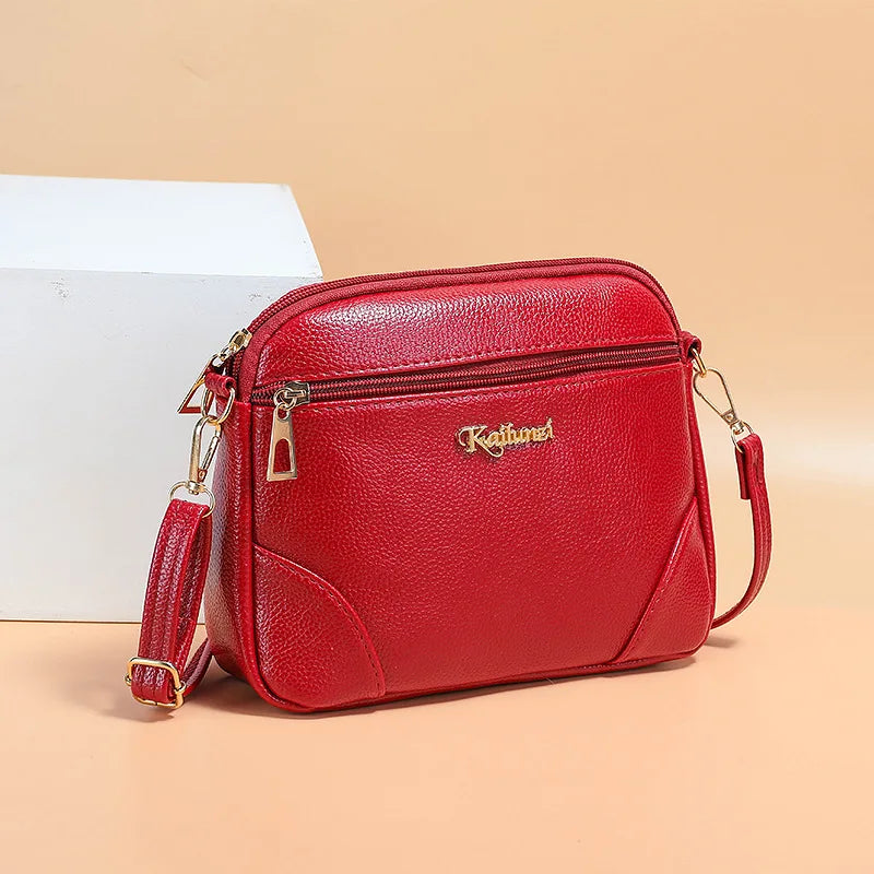 Women's Leather Chain Crossbody Bag Messenger Purse