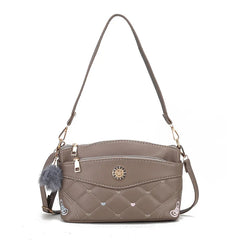 Women's Crossbody Bag Plaid Small Leather Shoulder Bag
