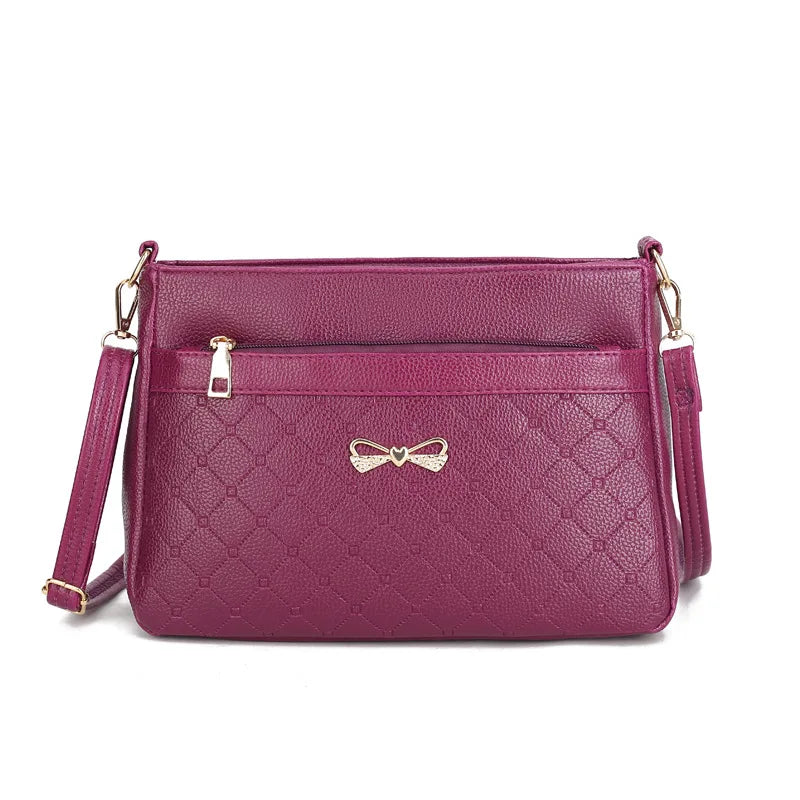Soft Leather Shoulder Bag for Women Simple Ladies Purse