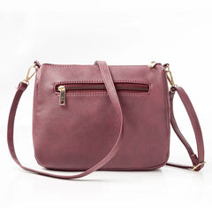 Double Zipper Women Messenger Bags Hollow PU Leather Shoulder Bag