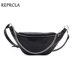 High PU Leather Fanny Pack Waist Bag with Chain