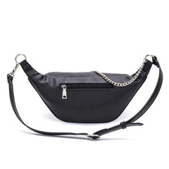 High PU Leather Fanny Pack Waist Bag with Chain