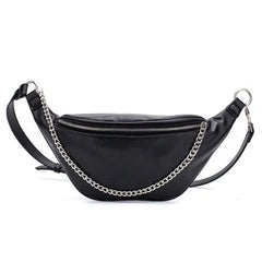 High PU Leather Fanny Pack Waist Bag with Chain