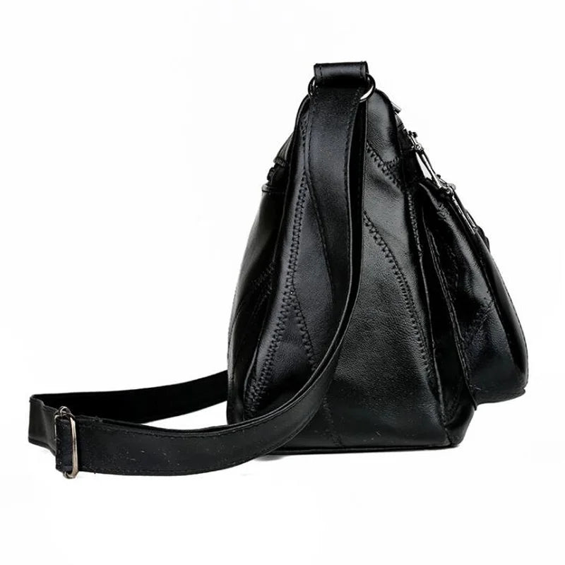 Patchwork PU Shoulder Bag Big Capacity Crossbody Handbag for Women