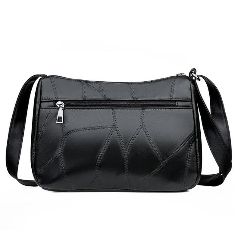 Patchwork PU Shoulder Bag Big Capacity Crossbody Handbag for Women