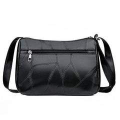 Patchwork PU Shoulder Bag Big Capacity Crossbody Handbag for Women