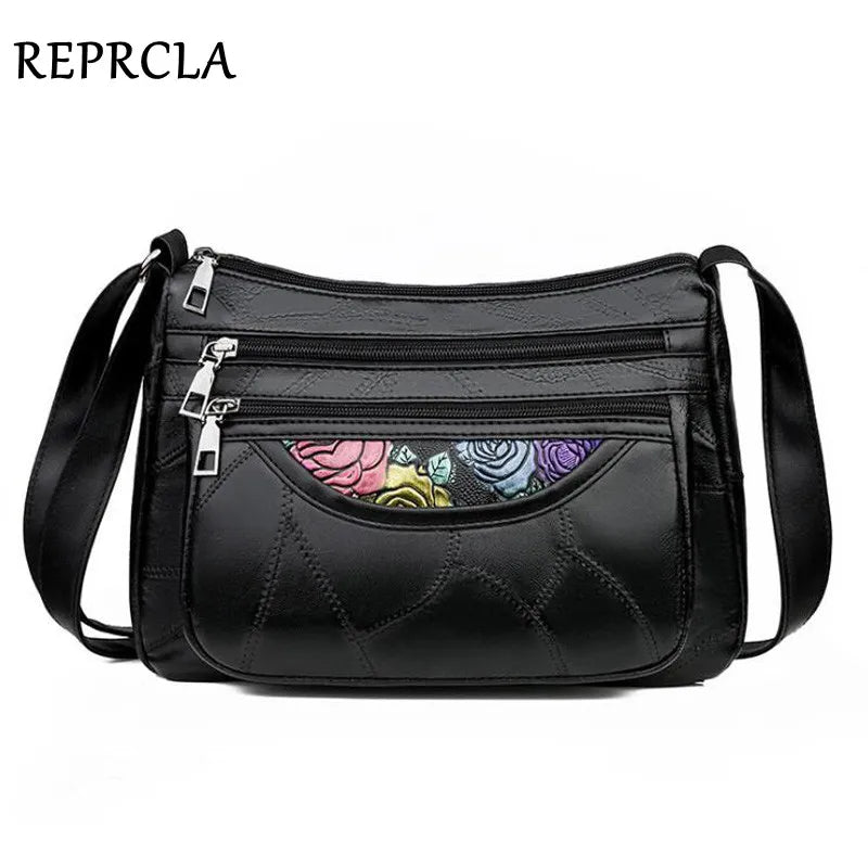 Patchwork PU Shoulder Bag Big Capacity Crossbody Handbag for Women