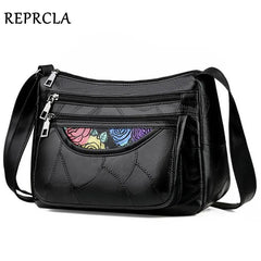 Patchwork PU Shoulder Bag Big Capacity Crossbody Handbag for Women