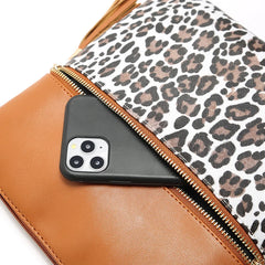Vintage Leopard Women Bag Tassel Flap Crossbody Shoulder Bag Ladies Leather Hand