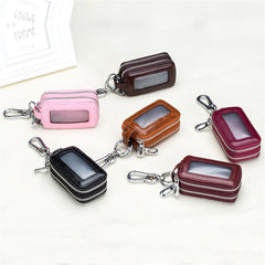 Men Leather Key Wallets Zipper Key Wallet Multifunction Key Case