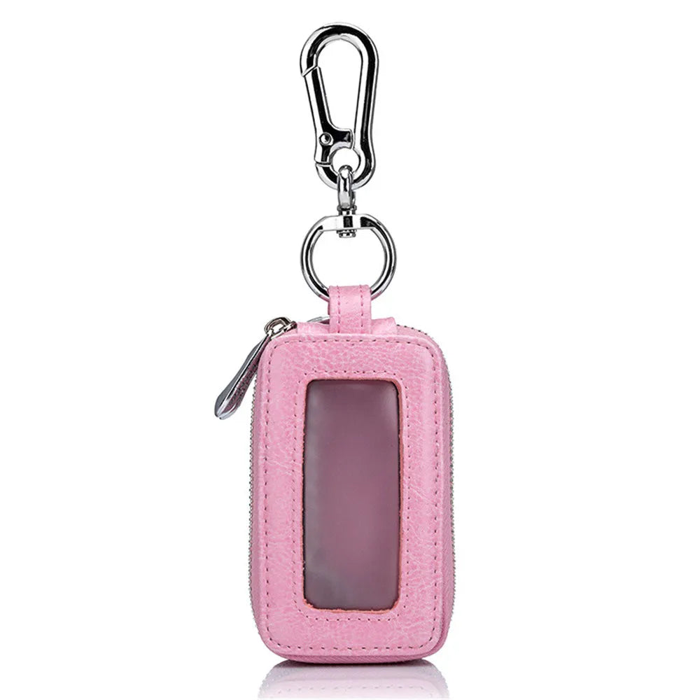 Men Leather Key Wallets Zipper Key Wallet Multifunction Key Case