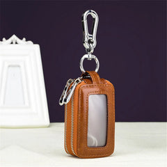 Men Leather Key Wallets Zipper Key Wallet Multifunction Key Case