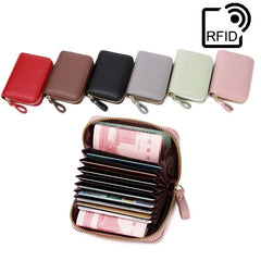 RFID Anti-theft Brush Organ Card Bag Zipper Small Wallet Driver's Bag