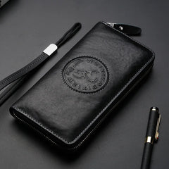 RFID Anti-theft Leather Wallet Men's Bag Vintage HandBag Clutch Carteras