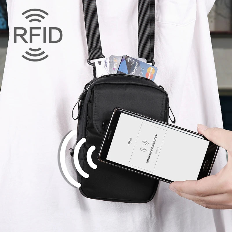 RFID Travel Neck Passport Cover Anti-Theft Money Bag