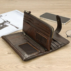 RFID Leather Men's Long Purse Wallet Clutch Phone Holder Business