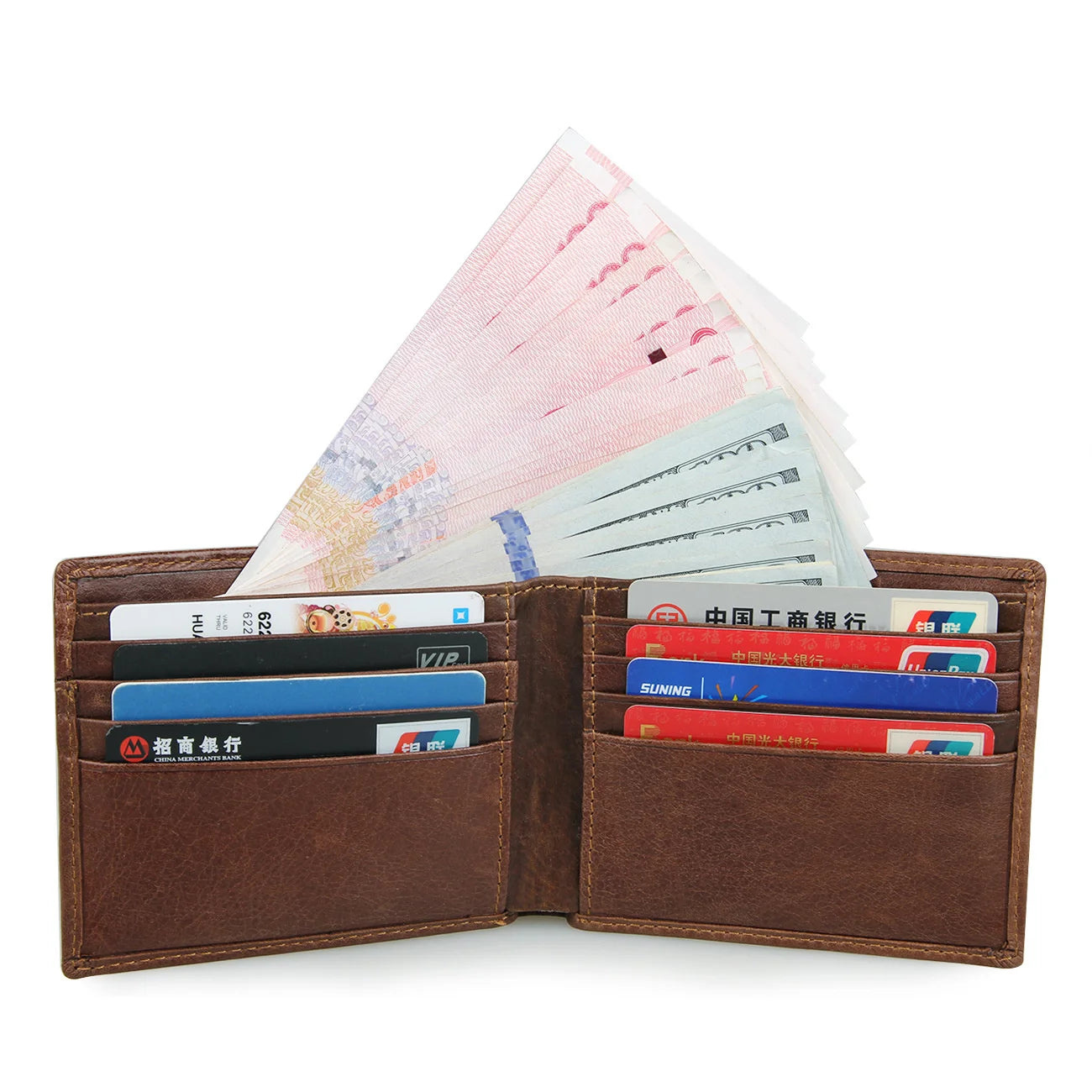RFID Shielded Leather Short Wallet 8104