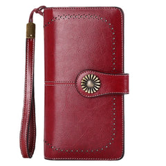 RFID Long Zipper Leather Women's Wallet Large Capacity