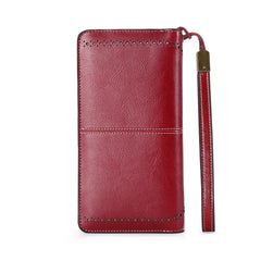 RFID Long Zipper Leather Women's Wallet Large Capacity