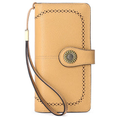 RFID Long Zipper Leather Women's Wallet Large Capacity