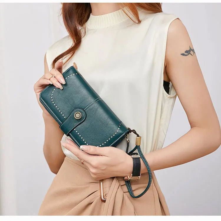 RFID Zipper Wallet for Women Large Capacity Handbag