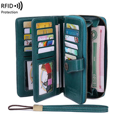 RFID Zipper Wallet for Women Large Capacity Handbag