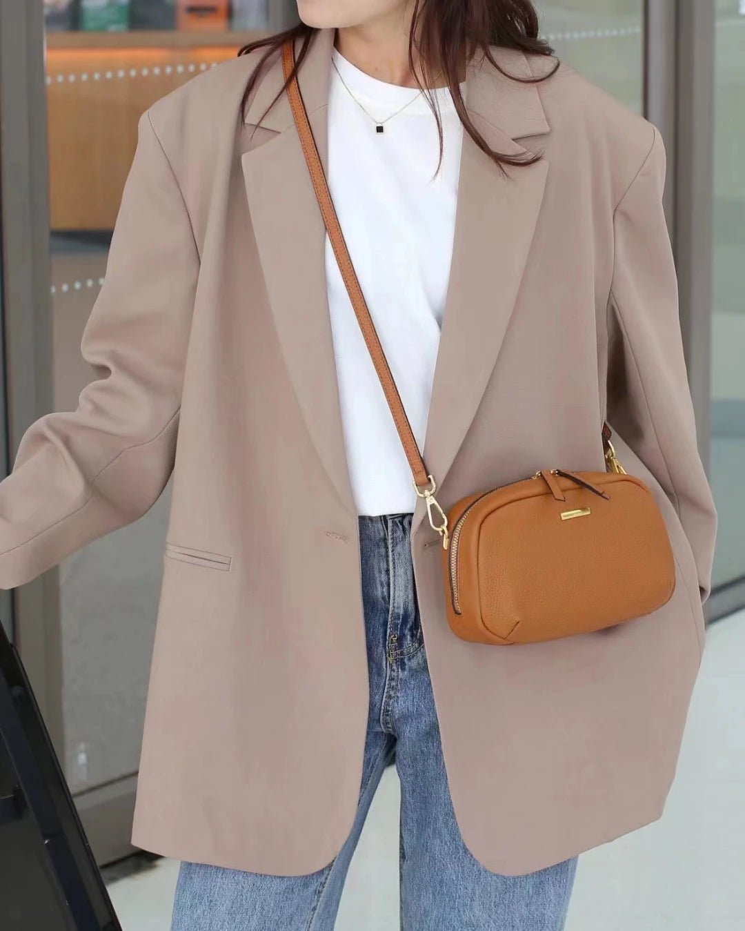 Summer Cow Leather Crossbody Bags for Women Lady Shoulder Sling Bag Small Purse