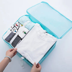8Pcs Travel Packing Cube Bag Organizer Clothes Mesh Storage Underwear Bra Sock