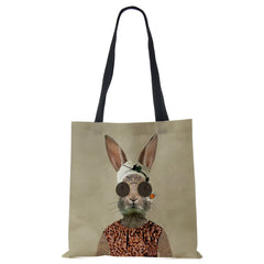 Rabbit Canvas Shoulder Bag Women Print Harajuku Casual Shopping travel Handbag
