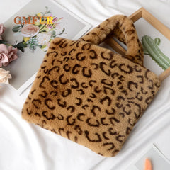 Rabbit Fur Bag Retro Diagonal Plush Large Capacity One-shoulder Chain Handbag