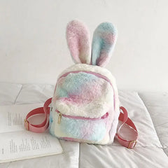 Rabbit's Ears Style Plush Backpack School Girls Knapsack Bag
