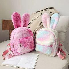 Rabbit's Ears Style Plush Backpack School Girls Knapsack Bag