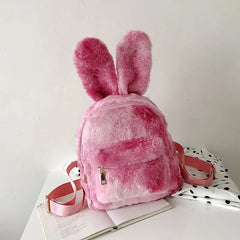 Rabbit's Ears Style Plush Backpack School Girls Knapsack Bag