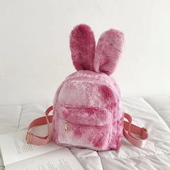 Rabbit's Ears Style Plush Backpack School Girls Knapsack Bag