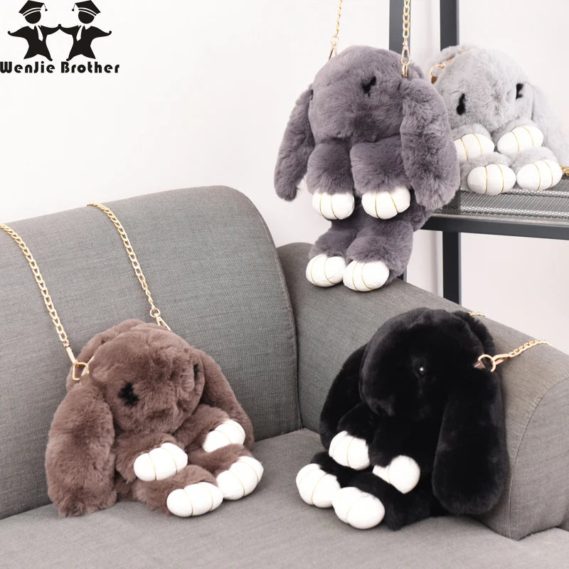 Rabbit Faux Fur Kids Handbag for Girls