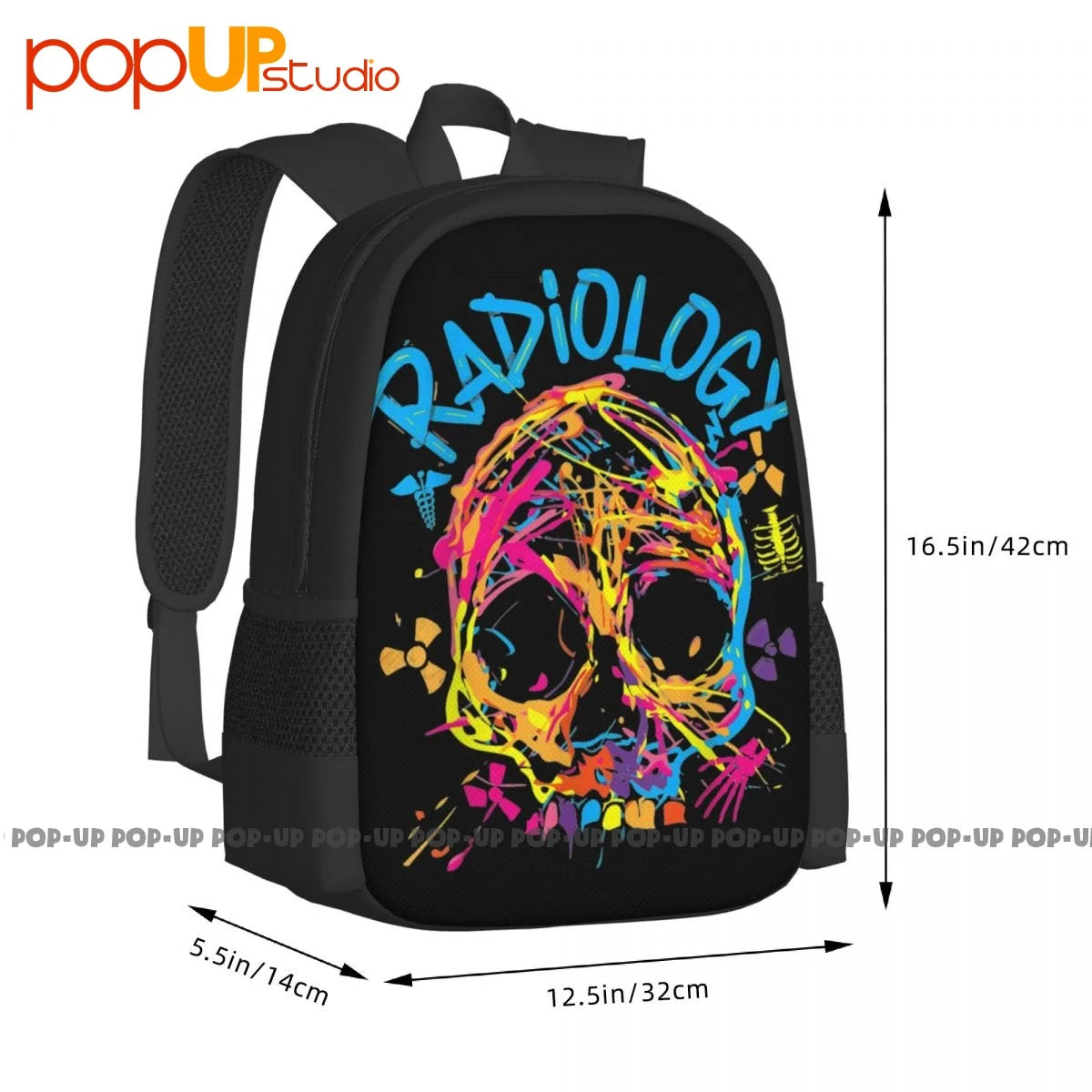 Colorful Skull Radiology Tech Backpack Large Capacity Hot Travel Bag