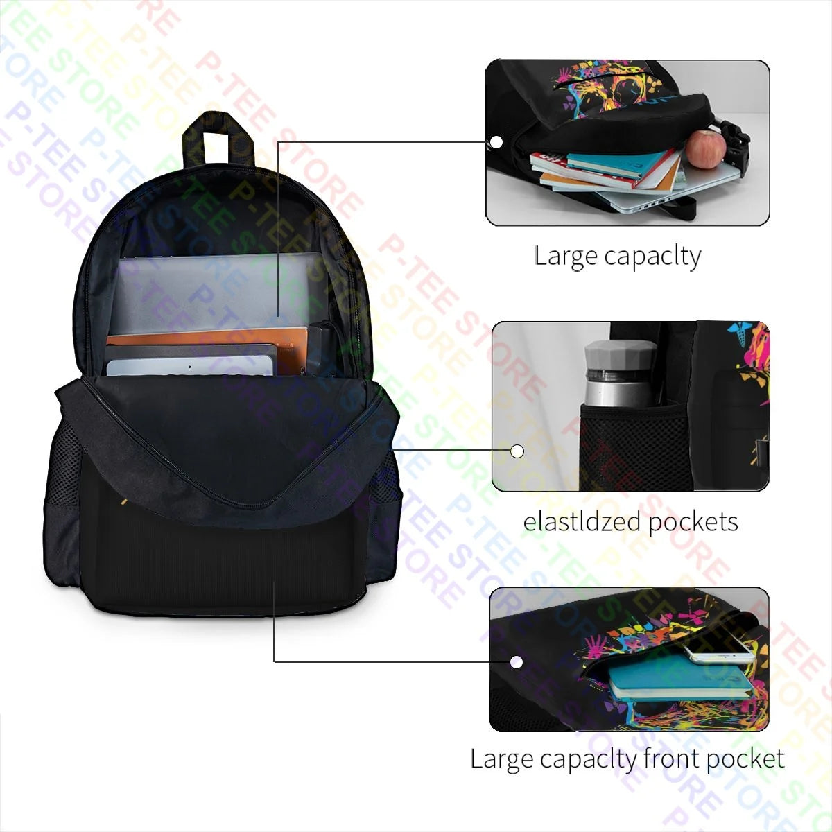 Colorful Skull Radiology Backpack 3D Printing Bags
