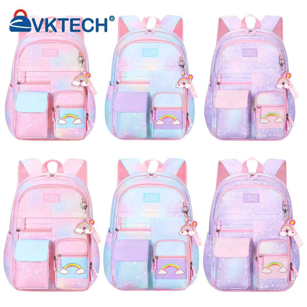 Rainbow Backpack Girls Large Capacity Student Laptop School Bag