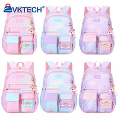 Rainbow Backpack Girls Large Capacity Student Laptop School Bag