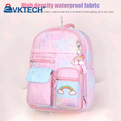 Rainbow Backpack Girls Large Capacity Student Laptop School Bag